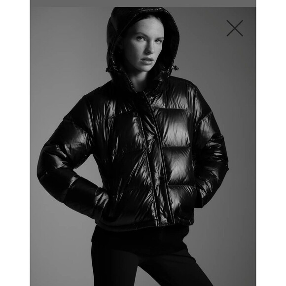 Quince Jackets & Blazers - NWT Quince Women Responsible Down Cropped Puffer Jacket Shiny Black 700+Fill MED